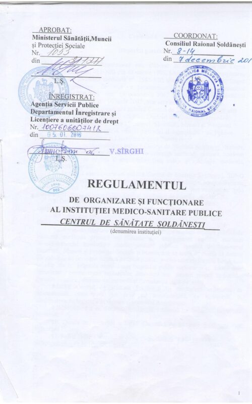 regulamentul de organizare